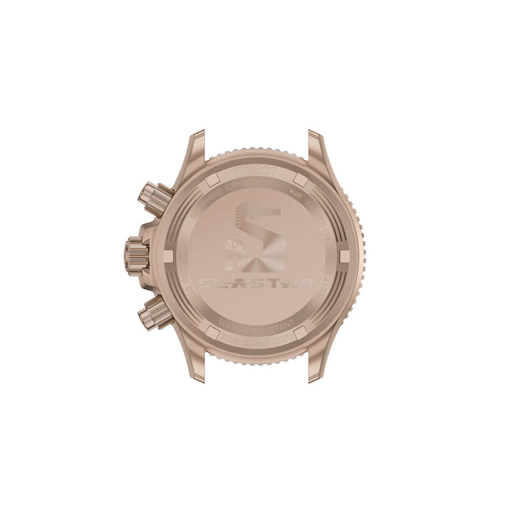 Tissot Seastar 1000 Quartz Chronograph Watch in Stainless Steel with Rose Gold PVD Coating, Synthetic Strap, 38 mm T120.217.37.041.00