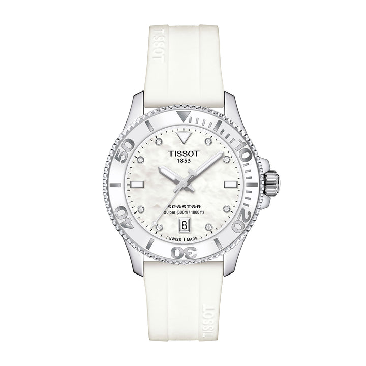 Tissot Seastar 1000 quartz watch in stainless steel with synthetic strap 36 mm T120.210.17.116.00
