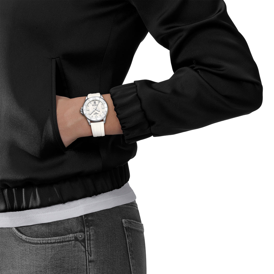 Tissot Seastar 1000 quartz watch in stainless steel with synthetic strap 36 mm T120.210.17.116.00