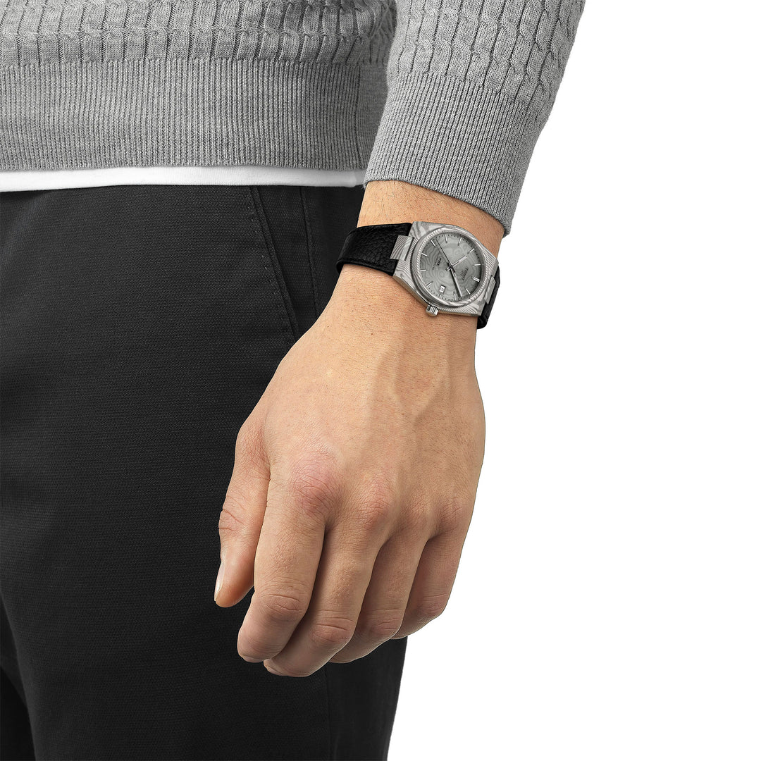 Tissot PRX Damascus Steel Powermatic 80 Automatic Watch in Damascened Stainless Steel with Leather Strap 38 mm T137.807.96.081.00