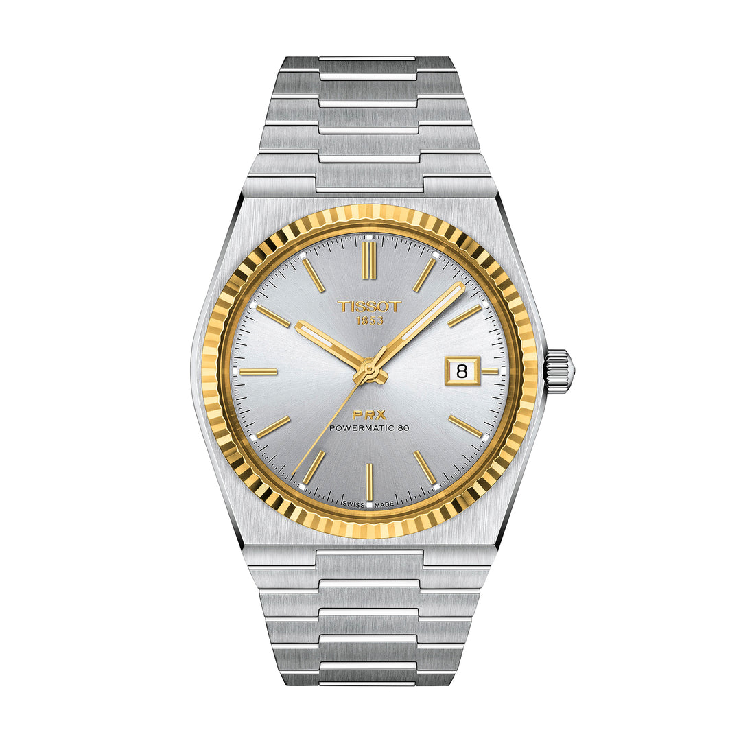 Tissot PRX Gold automatic watch 40 mm in stainless steel T931.407.41.031.01