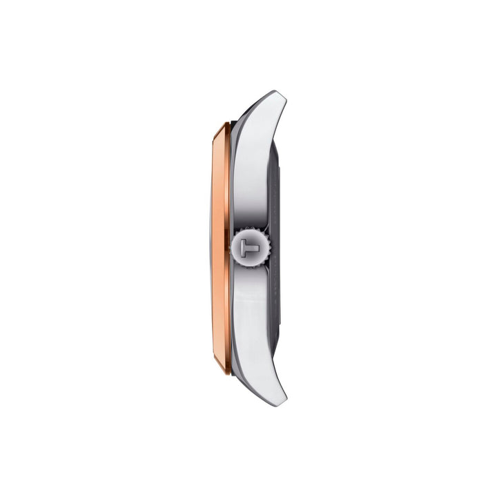Montre Tissot Gentleman Gold Bezel automatique 40 mm en cuir T927.407.46.041.00