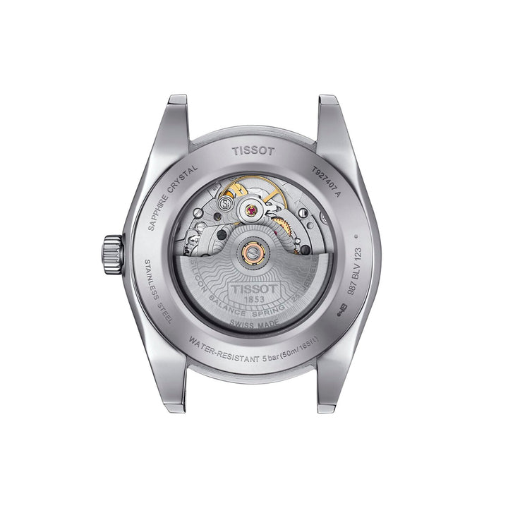 Montre Tissot Gentleman Gold Bezel automatique 40 mm en cuir T927.407.46.041.00