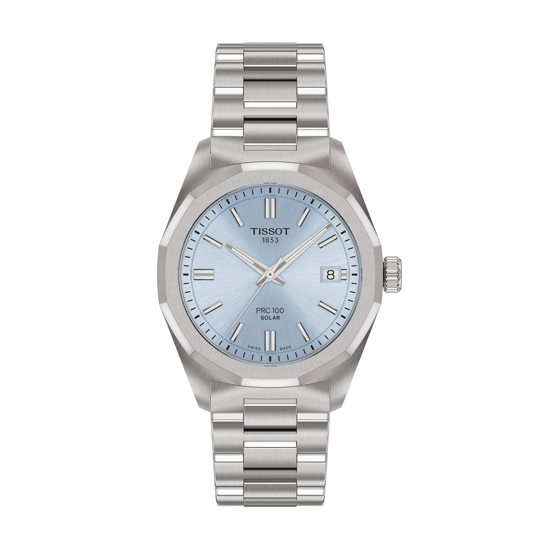 Montre Tissot PRC 100 quartz solaire 34 mm en acier inoxydable T151.822.11.351.00