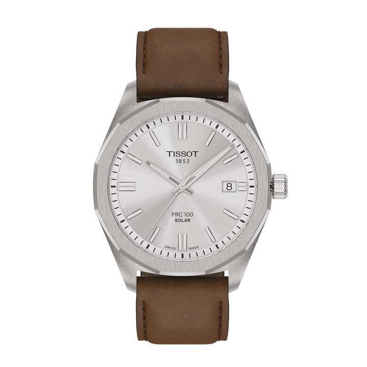 Tissot PRC 100 Solar solar quartz watch 39 mm in leather T151.422.16.031.00