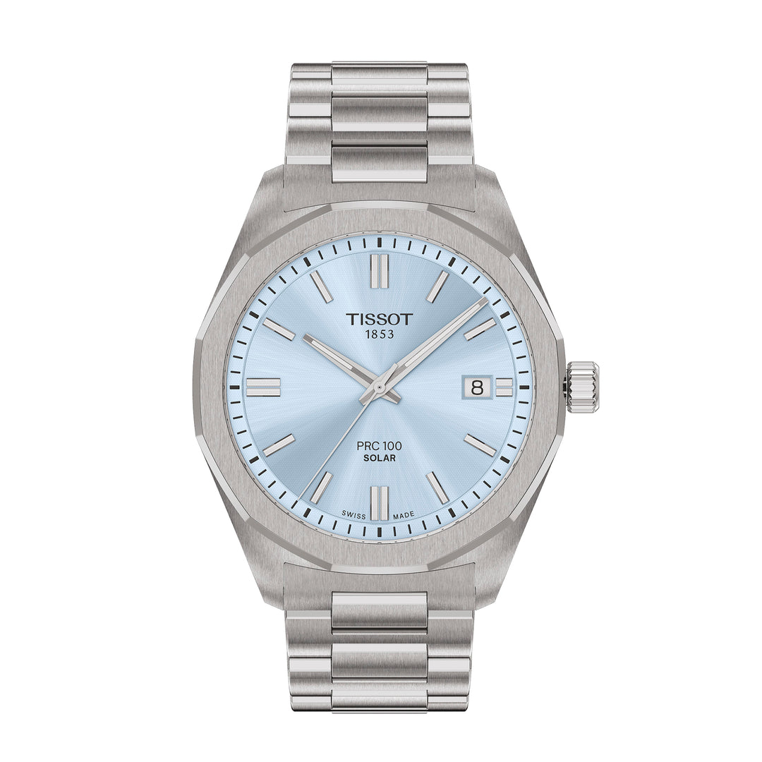 Tissot PRC 100 Solar quartz watch 39 mm in stainless steel T151.422.11.351.00