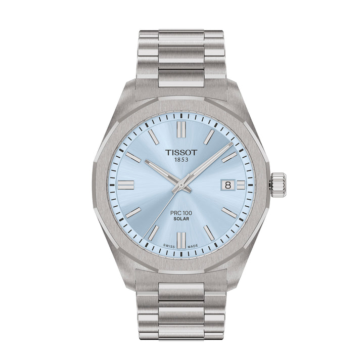 Tissot PRC 100 Solar quartz watch 39 mm in stainless steel T151.422.11.351.00