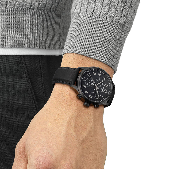 Montre Tissot Chrono XL Vintage quartz 45 mm en cuir T116.617.36.052.00