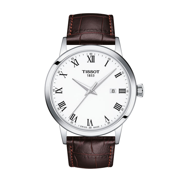 Tissot Classic Dream quartz watch in stainless steel with leather strap 42 mm T129.410.16.013.00