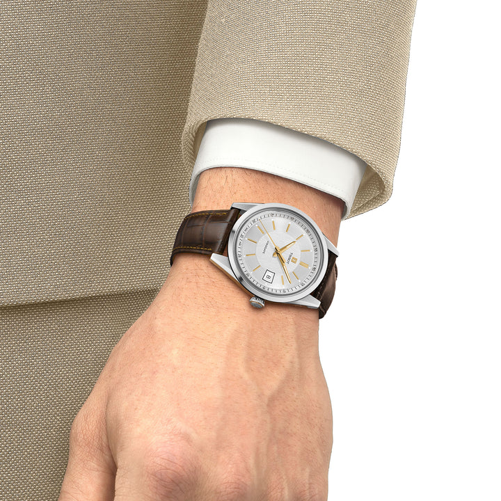 Montre Tissot Visodate automatique 39 mm en cuir T157.407.16.031.00