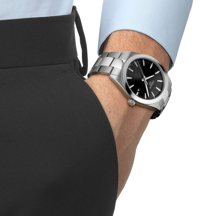 Tissot Gentleman quartz watch in 40 mm stainless steel T127.410.11.051.00