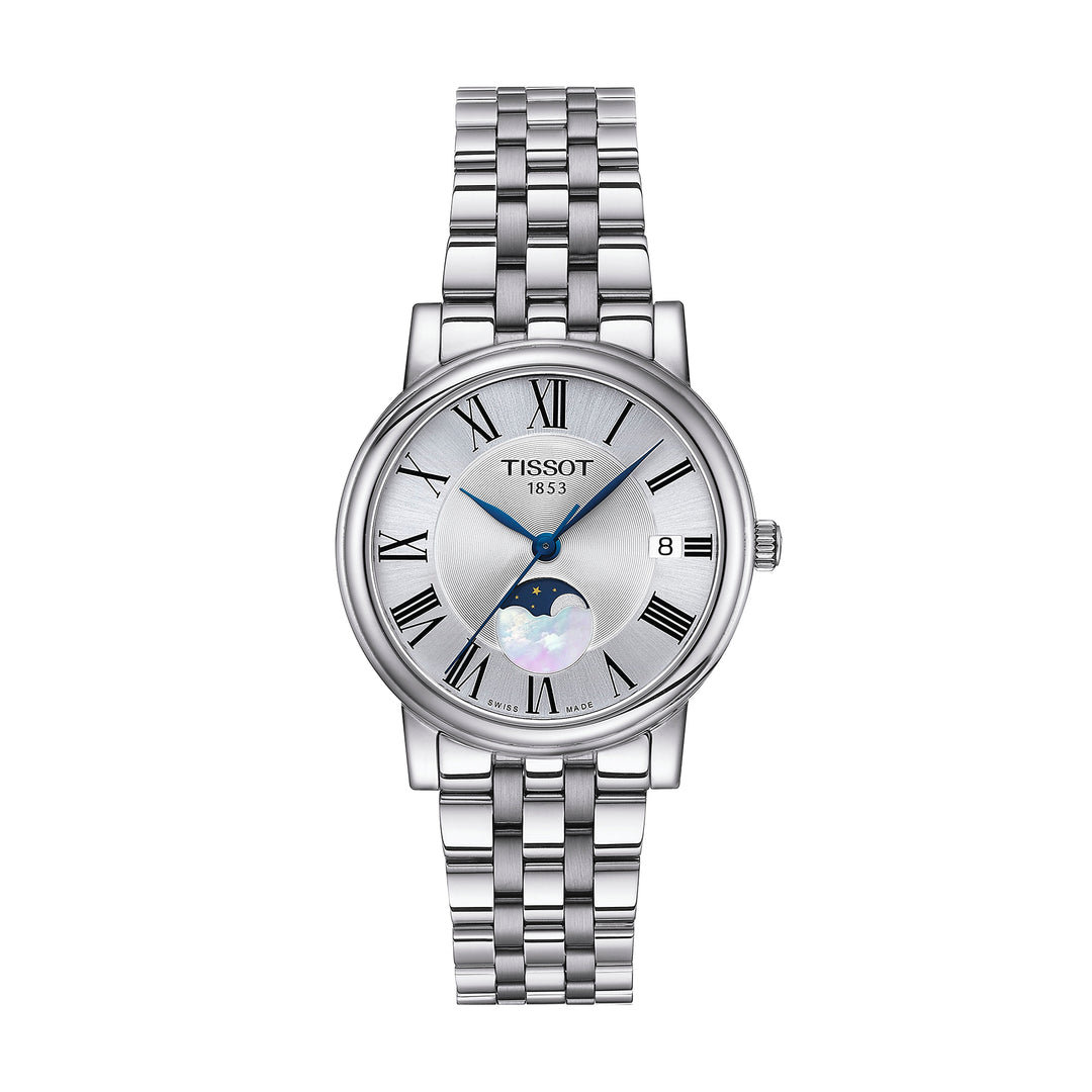 Tissot Carson Premium Lady Moonphase quartz watch in 32 mm stainless steel T122.223.11.033.00