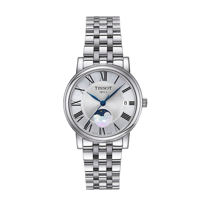 Tissot Carson Premium Lady Moonphase quartz watch in 32 mm stainless steel T122.223.11.033.00