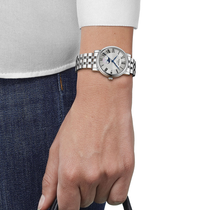 Tissot Carson Premium Lady Moonphase quartz watch in 32 mm stainless steel T122.223.11.033.00