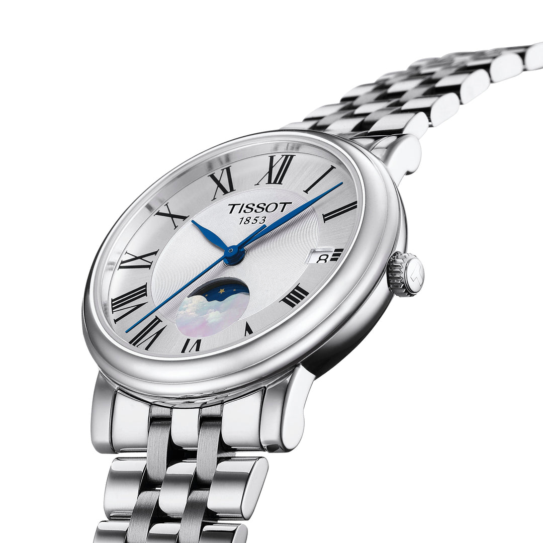 Tissot Carson Premium Lady Moonphase quartz watch in 32 mm stainless steel T122.223.11.033.00