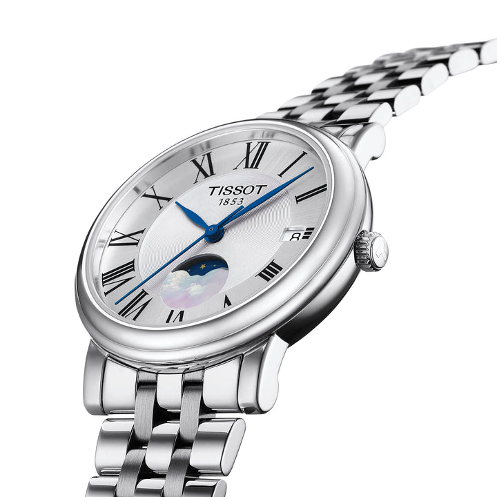 Tissot Carson Premium Lady Moonphase quartz watch in 32 mm stainless steel T122.223.11.033.00