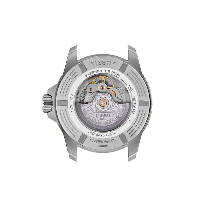 Montre Tissot Seastar 2000 Powermatic 80 automatique en acier inoxydable bracelet caoutchouc 44 mm T120.907.17.041.00