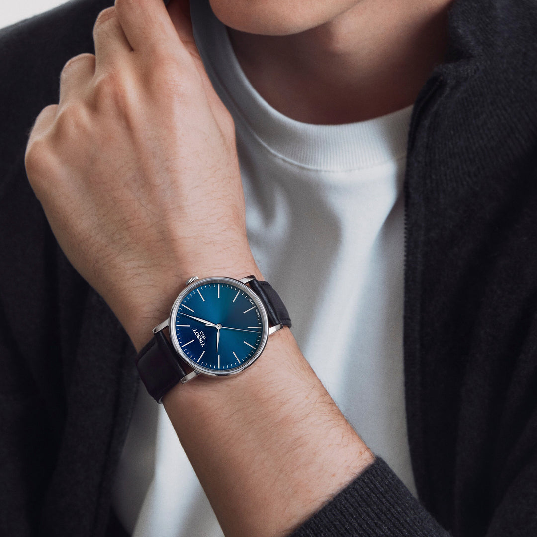 Montre Tissot Everytime quartz 40 mm en cuir T143.410.16.041.00
