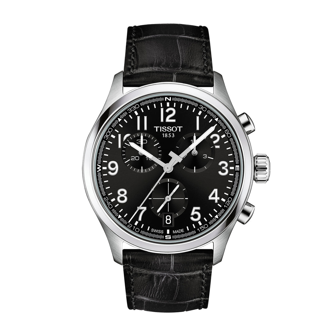 Tissot Chrono L quartz watch in stainless steel with leather strap 42 mm T116.417.16.052.00