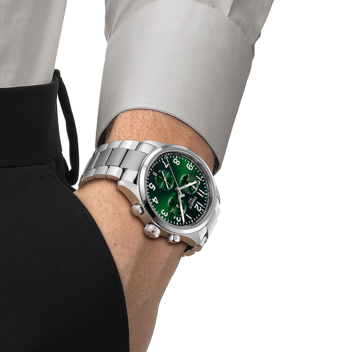 Tissot Chrono L quartz watch in 42 mm stainless steel T116.417.11.092.00