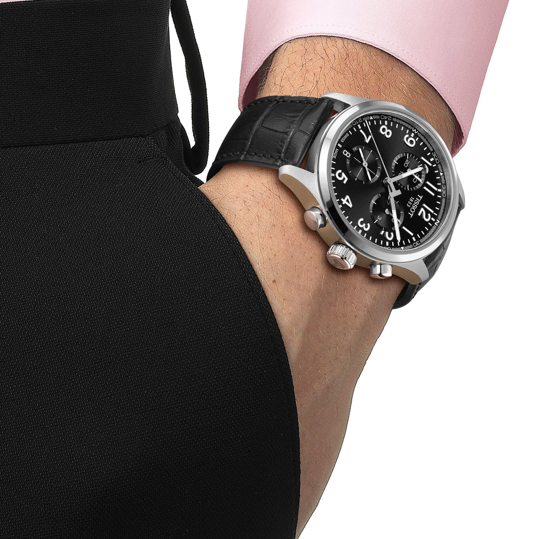 Tissot Chrono L quartz watch in stainless steel with leather strap 42 mm T116.417.16.052.00