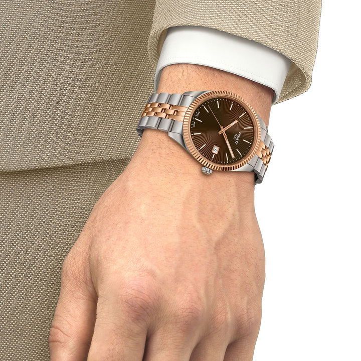 Tissot Ballade quartz watch in two-tone stainless steel with rose gold PVD coating, 40 mm T156.410.22.291.01