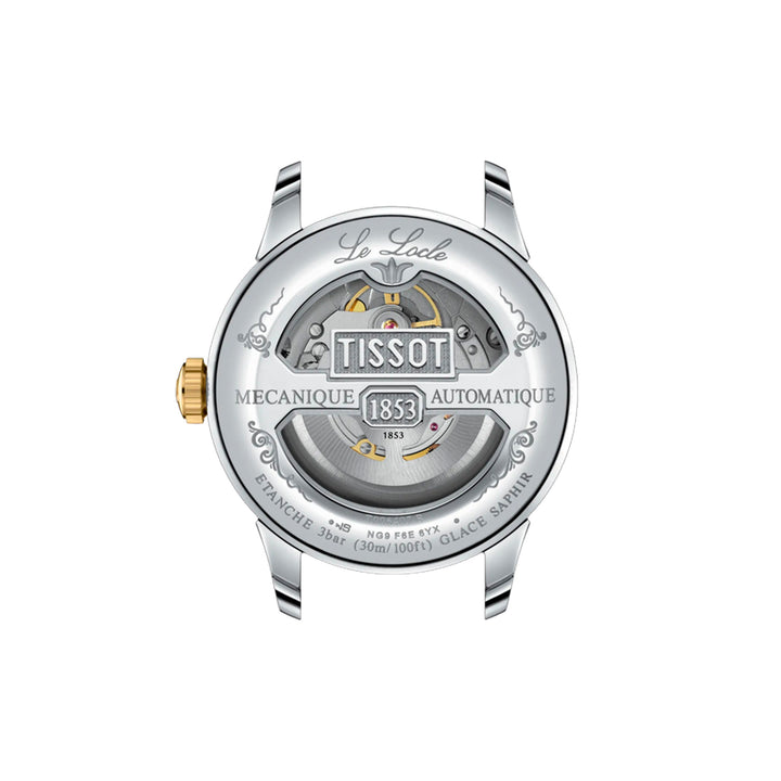 Montre Tissot Le Locle Powermatic 80 automatique en acier inoxydable bi-ton revêtement PVD or jaune 39.3 mm T006.407.22.093.00