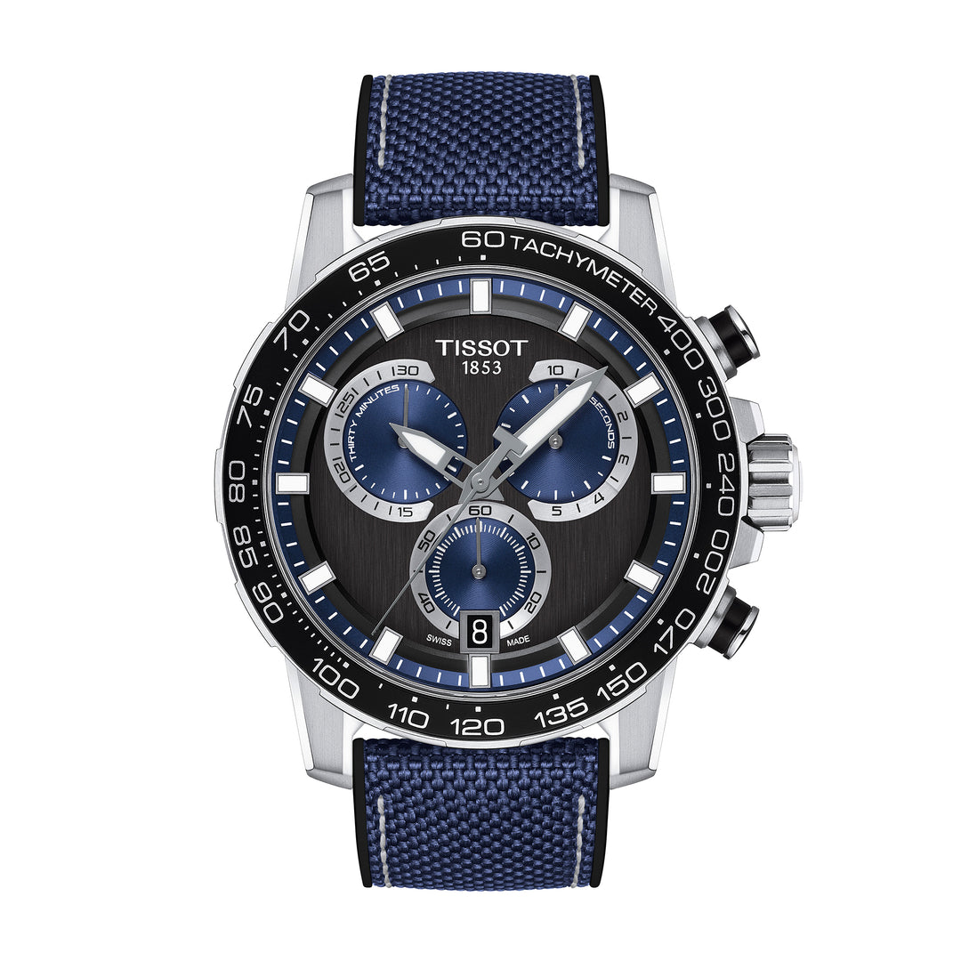 Montre Tissot Supersport Chrono quartz 45,5 mm en cuir T125.617.17.051.03