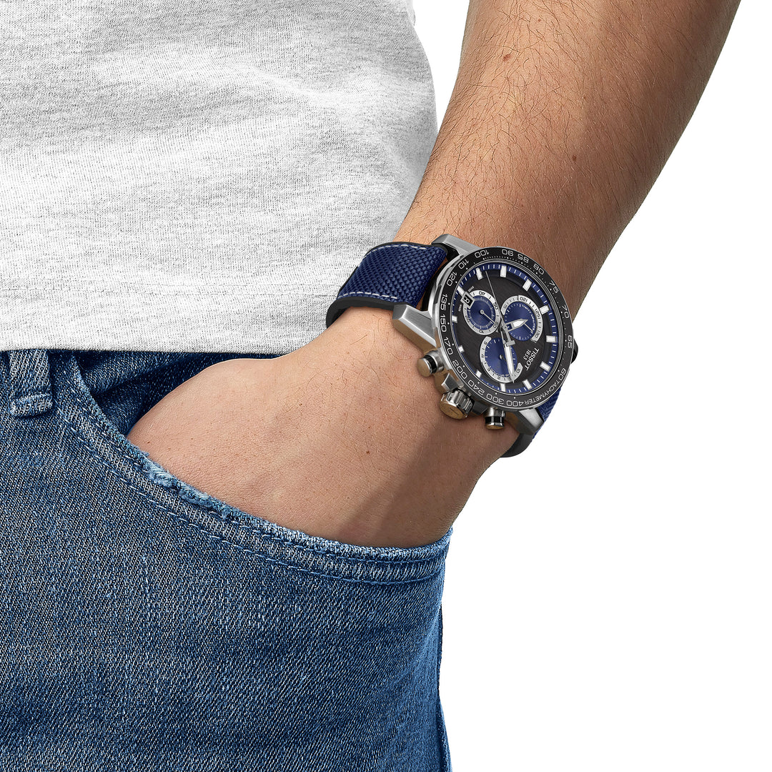 Montre Tissot Supersport Chrono quartz 45,5 mm en cuir T125.617.17.051.03