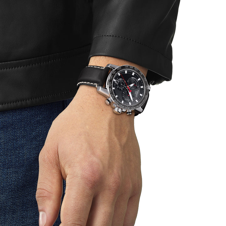 Tissot Supersport Chrono quartz watch, 45,5 mm, leather, T125.617.16.051.00