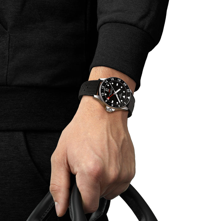 Tissot Seastar 1000 GMT quartz watch 40 mm in rubber T120.852.17.051.00
