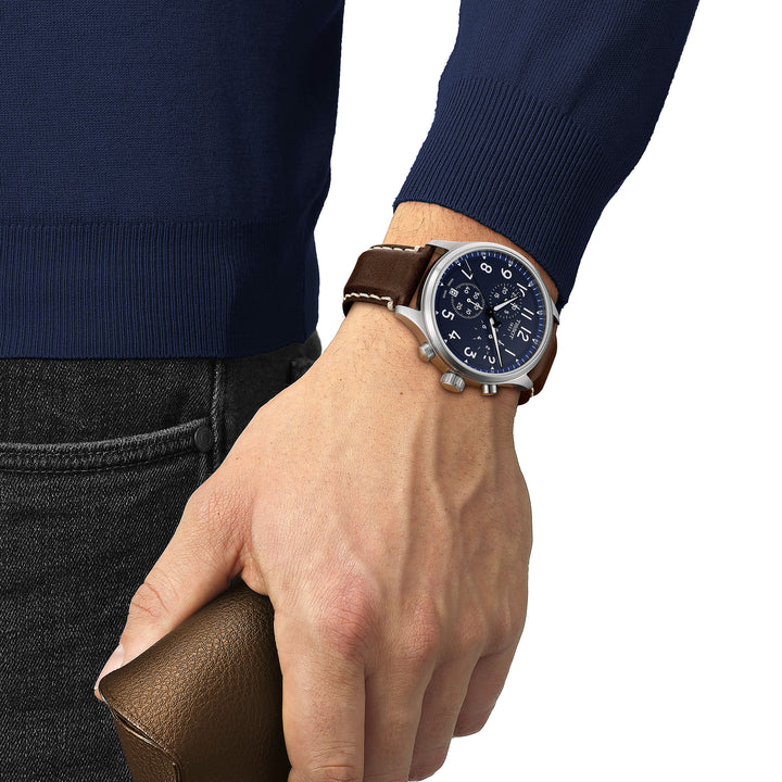 Montre Tissot Chrono XL Vintage quartz 45 mm en cuir T116.617.16.042.00