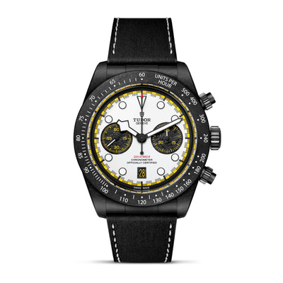 TUDOR Black Bay Chrono "Carbon 26" automatique en composite de carbone noir bracelet cuir et caoutchouc 42 mm M79377KN-0003