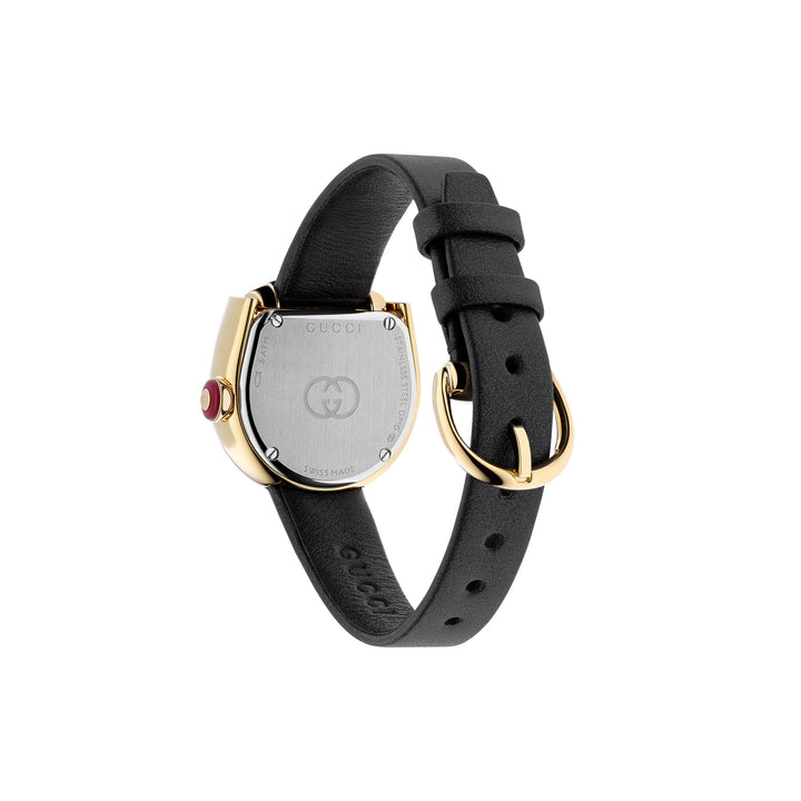 Montre Gucci Horsebit quartz en acier inoxydable bracelet cuir 27 x 25mm YA168505