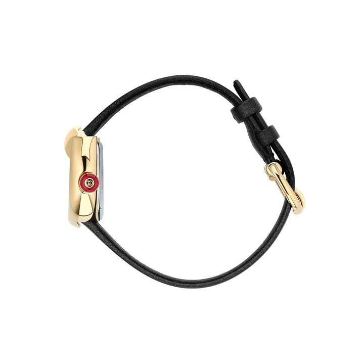 Montre Gucci Horsebit quartz en acier inoxydable bracelet cuir 27 x 25mm YA168505