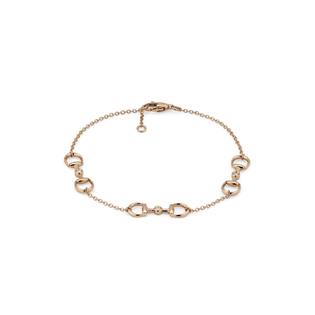 Gucci Horsebit Bracelet in 18K Rose Gold and Diamonds YBA837594001017