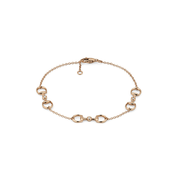 Gucci Horsebit Bracelet in 18K Rose Gold and Diamonds YBA837594001017