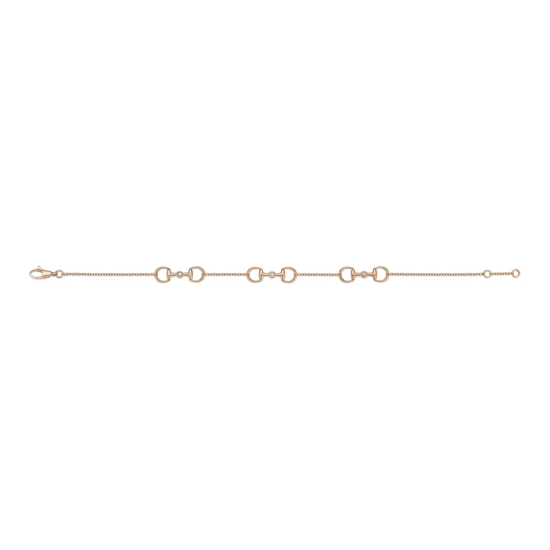 Gucci Horsebit Bracelet in 18K Rose Gold and Diamonds YBA837594001017