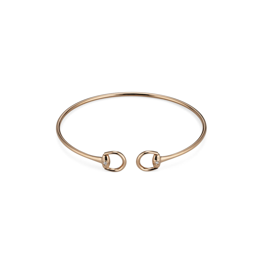 Bracelet Gucci Horsebit en or rose 18k et diamants YBA837620001