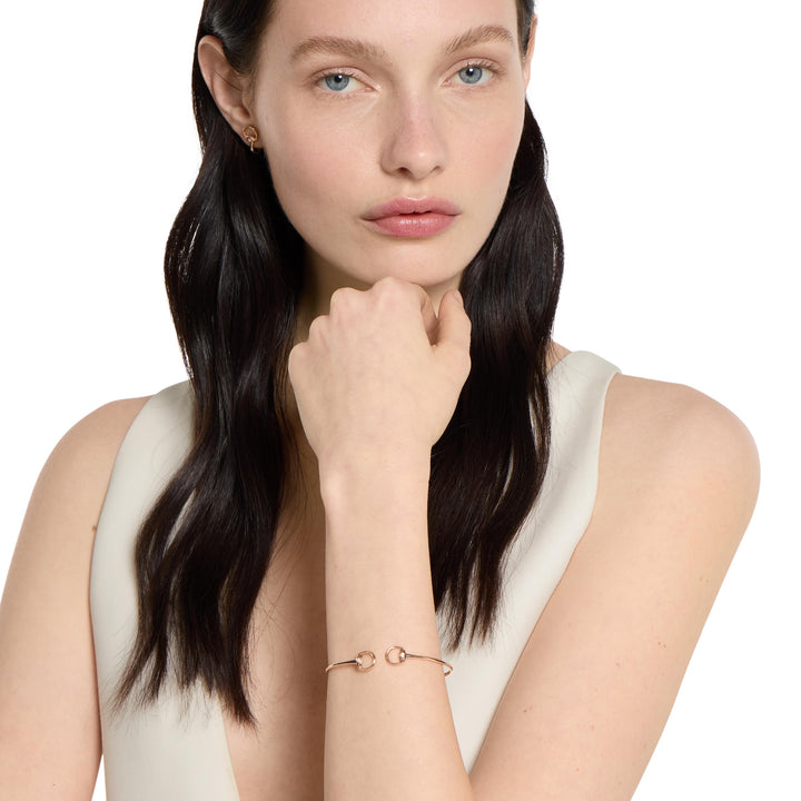 Bracelet Gucci Horsebit en or rose 18k et diamants YBA837620001
