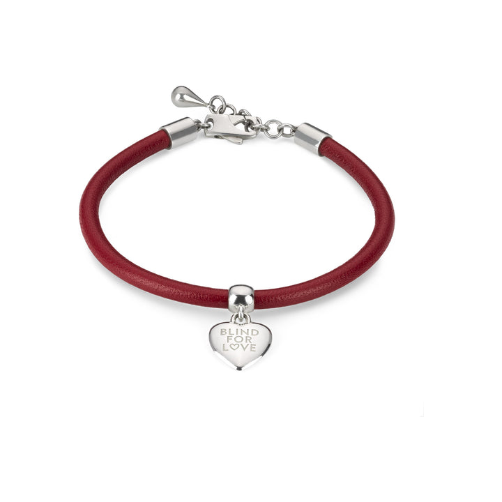 Gucci Blind For Love bracelet in 925 sterling silver and red leather YBA854381001