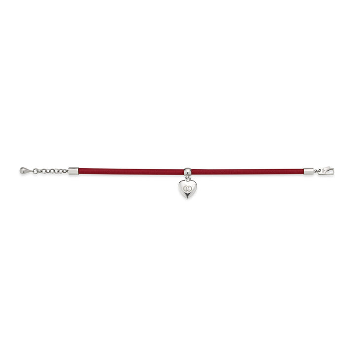 Gucci Blind For Love bracelet in 925 sterling silver and red leather YBA854381001