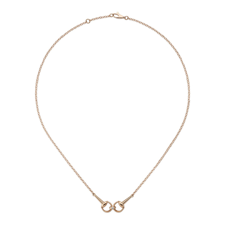 Gucci Horsebit 18k rose gold and diamond necklace YBB796833001