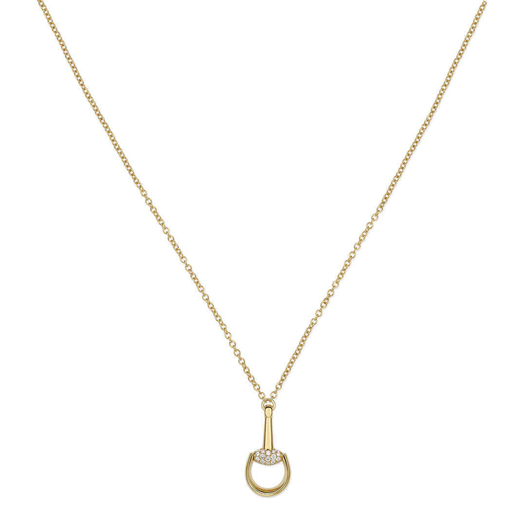 Gucci Horsebit necklace in 18k yellow gold and diamonds YBB832321002
