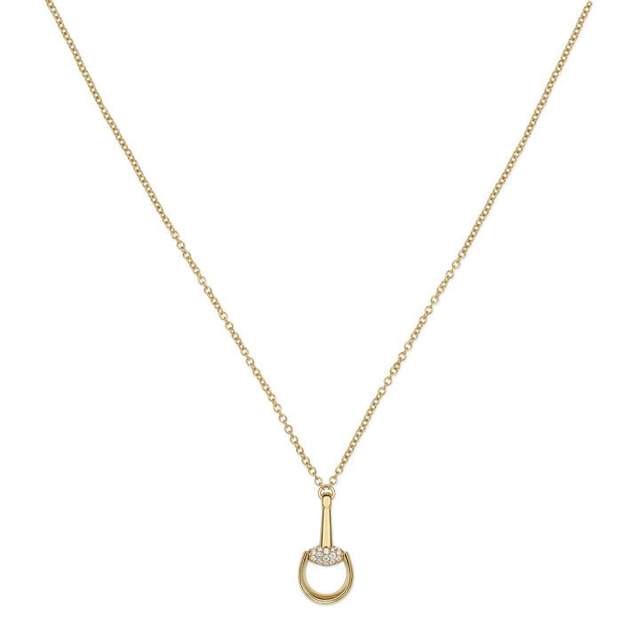 Gucci Horsebit necklace in 18k yellow gold and diamonds YBB832321002