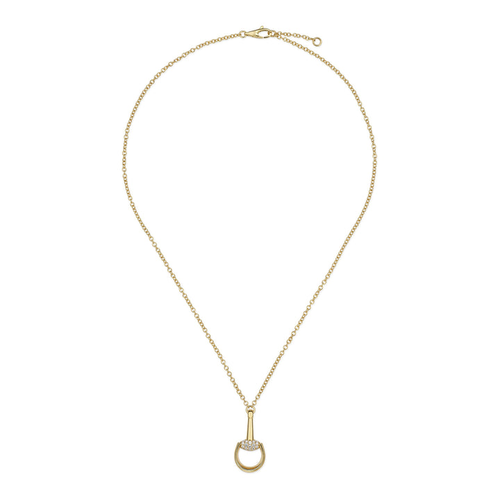Gucci Horsebit necklace in 18k yellow gold and diamonds YBB832321002