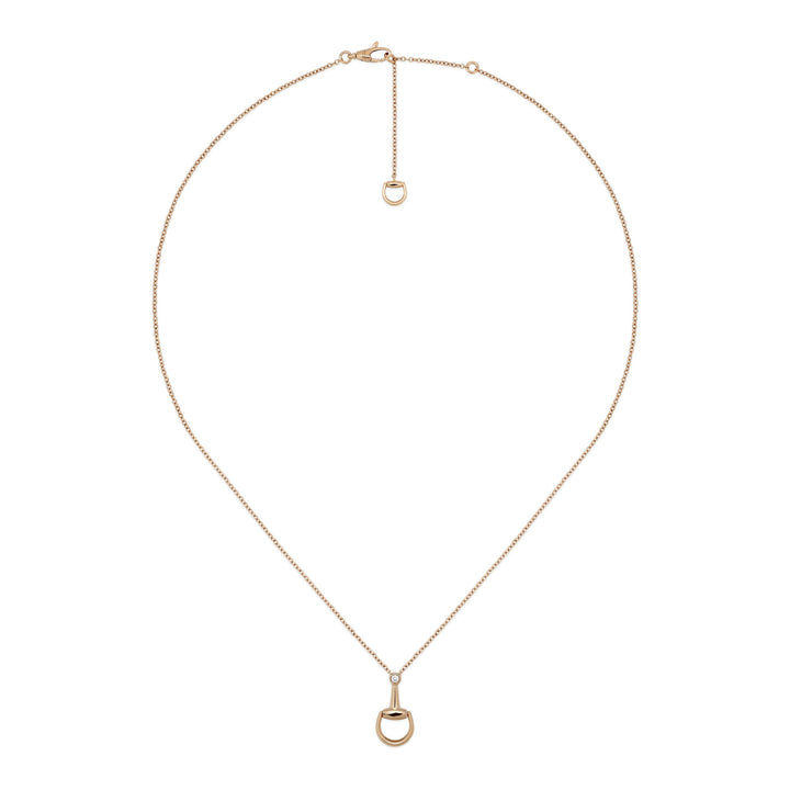 Collier Gucci Horsebit en or rose 18k et diamants YBB837599001