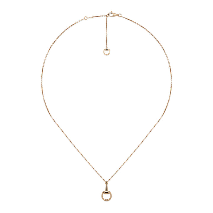 Collier Gucci Horsebit en or rose 18k et diamants YBB837599001