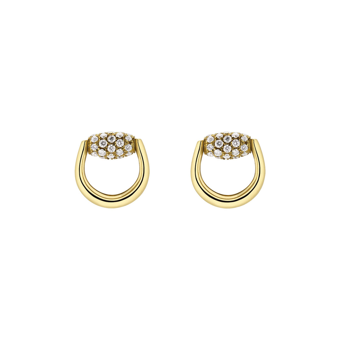 Boucles d'oreilles Gucci Horsebit en or jaune 18k et diamants YBD861448001