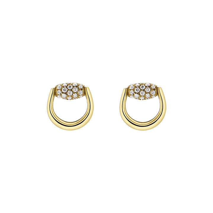 Boucles d'oreilles Gucci Horsebit en or jaune 18k et diamants YBD861448001